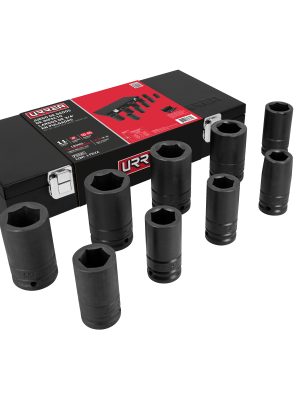 7502C - Juego de dados largos de impacto cuadro de 3/4", 6 puntas, en pulgadas, 10 piezas Urrea