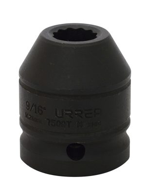 7509T - Dado de impacto cuadro de 3/4", 12 puntas, en pulgadas, 9/16" Urrea