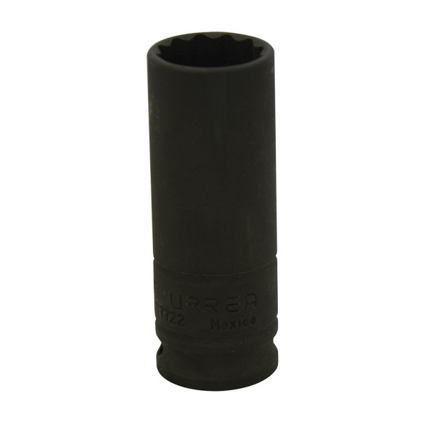 7722 - Dado de impacto largo cuadro de 3/8", 12 puntas, en pulgadas, 11/16" Urrea