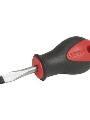 8652 - Destornillador con mango bimaterial, tipo trompo punta plana barra redonda 1/4" x 1-1/2" Urrea