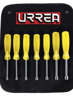 9230M.jpg 9230M - Juego de destornilladores con mango ámbar, de caja métricos, 7 piezas en estuche Urrea