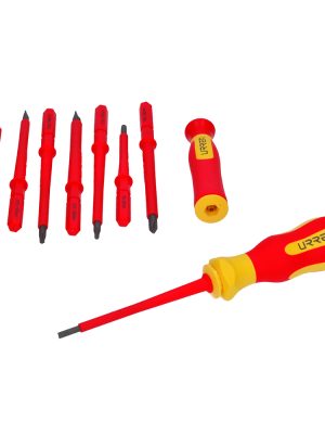 9300V - Juego de destornilladores con mango bimaterial y puntas intercambiables 1000 V, 10 piezas Urrea