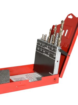 9500LD - Juego de brocas premium y extractores de acero de alta velocidad,10 piezas en caja metálic Urrea