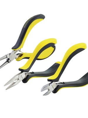 95P3 - Juego de mini pinzas con mango bimaterial para electrónica, 3 piezas Surtek