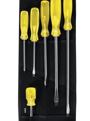 9600B.jpg 9600B - Juego de destornilladores con mango ámbar combinados, 6 piezas en estuche Urrea