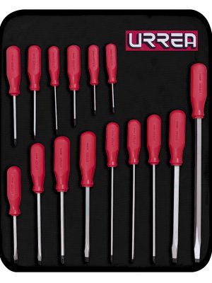 9600ER.jpg 9600ER - Juego de destornilladores con mango rojo, combinados, 15 piezas en estuche Urrea