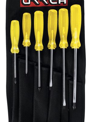 9600G.jpg 9600G - Juego de destornilladores con mango ámbar combinados, 6 piezas en estuche Urrea