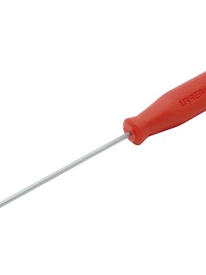 9632R.jpg 9632R - Destornillador con mango rojo, punta cabinet barra redonda 3/16" x 4" Urrea