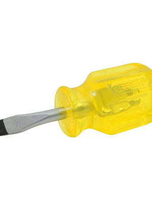 9652 - Destornillador con mango ámbar, punta plana tipo trompo barra redonda 1/4" x 1-1/2" Urrea