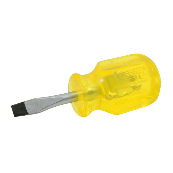 9652.jpg 9652 - Destornillador con mango ámbar, punta plana tipo trompo barra redonda 1/4" x 1-1/2" Urrea