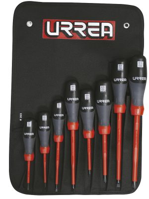 9700TA - Juego de destornilladores con mango trimaterial 1000 V combinados, 8 piezas Urrea