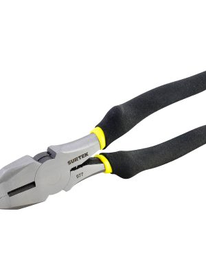 977 - Pinza para electricista con mango rubber grip de 7" corte lateral nariz cuadrada Surtek