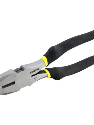 978.jpg 978 - Pinza para electricista con mango rubber grip de 8" corte lateral nariz cuadrada Surtek