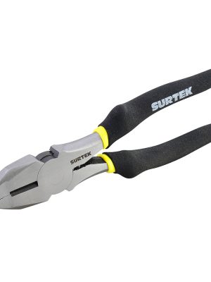 979.jpg 979 - Pinza para electricista con mango rubber grip de 9" corte lateral nariz cuadrada Surtek