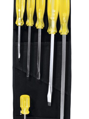 9800A - Juego de destornilladores con mango ámbar combinados, 6 piezas en estuche Urrea