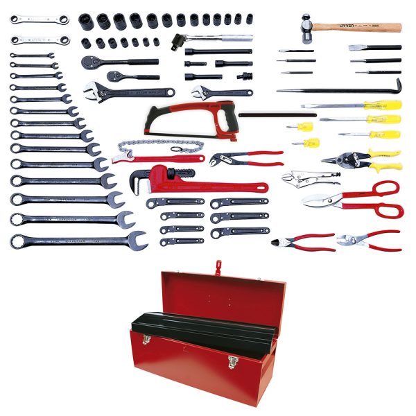 98131 - Juego industrial para mantenimiento de ferrocarril en pulgadas, 78 piezas con caja D7 Urrea