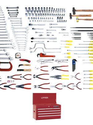 99552 - Juego intermedio industrial métrico 202 piezas, sin gabinete Urrea