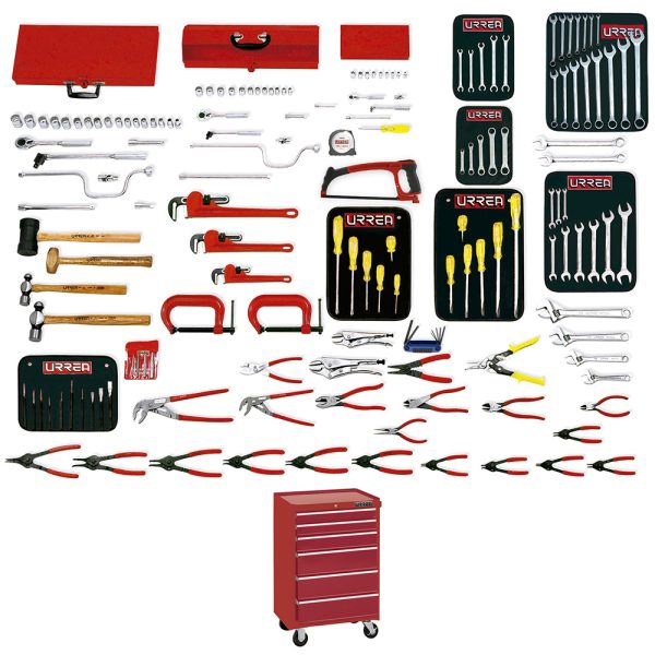 99731B - Juego intermedio industrial combinado 163 piezas, con gabinete EX27M6 Urrea