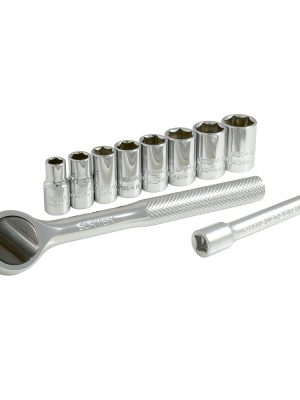 A03M - Juego de dados y accesorios cuadro de 1/4" métrico, 10 piezas Surtek