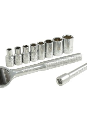 A03S - Juego de dados y accesorios cuadro de 1/4" en pulgadas, 10 piezas Surtek