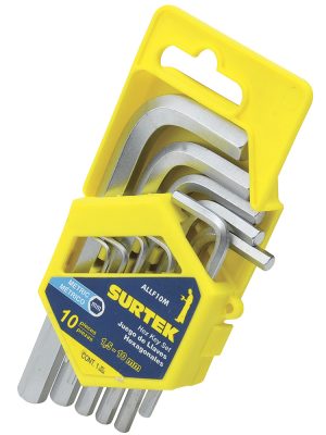 ALLF10M.jpg ALLF10M - Juego de llaves hexagonales tipo "L", métricas, 10 piezas en rack Surtek