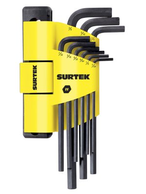 ALLFH9.jpg ALLFH9 - Juego de llaves extra largas hexagonales tipo "L", en pulgadas, 9 piezas en rack Surtek