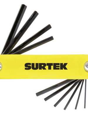 ALLFNP10.jpg ALLFNP10 - Juego de llaves hexagonales tipo navaja en pulgadas, 10 piezas en blister Surtek