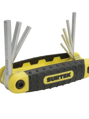 ALLFNX8 - Juego de llaves hexagonales tipo navaja en pulgadas estuche bimaterial, 8 pz Surtek