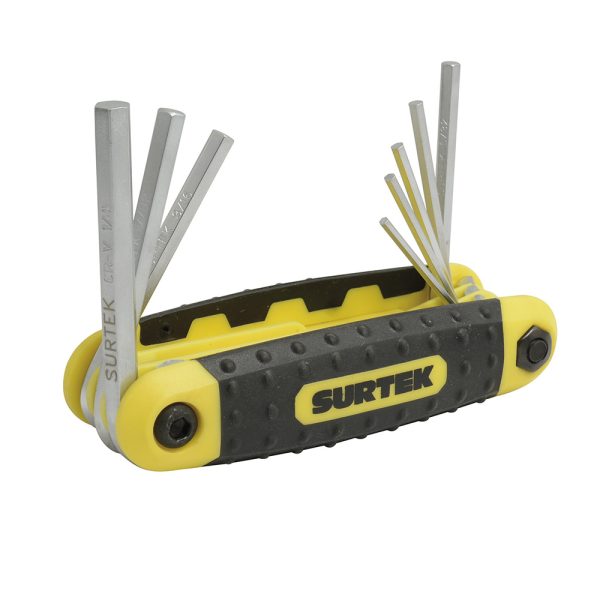 ALLFNX8.jpg ALLFNX8 - Juego de llaves hexagonales tipo navaja en pulgadas estuche bimaterial, 8 pz Surtek