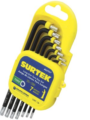 ALLFTL7 - Juego de llaves hexagonales tipo "L", Torx, largas, 7 piezas en rack Surtek