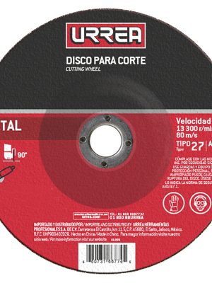 AMCD07 - Disco abrasivo tipo 27 para metal 7" x 1/8" Urrea