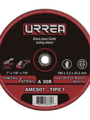 AMCS07 - Disco abrasivo tipo 1 para metal 7" x 1/8" Urrea