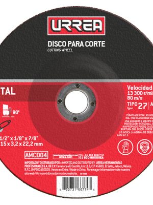 AMGD07 - Disco abrasivo tipo 27 para metal 7" x 1/4" Urrea