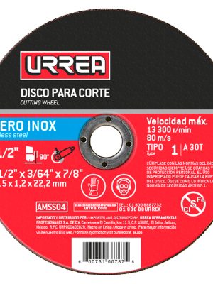AMSS07 - Disco abrasivo tipo 1 para acero inoxidable 7" x 5/64" Urrea
