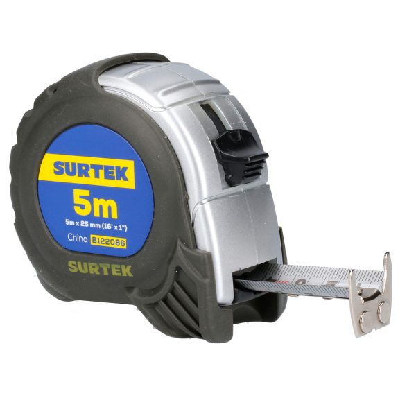 B122086 - Flexómetro con carcasa anti-impacto silver 5 m x 1" Surtek