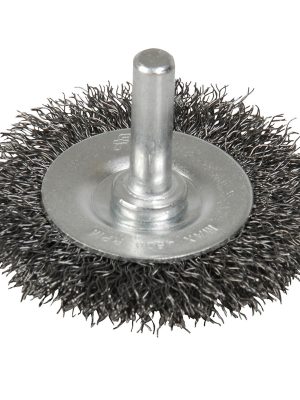 C327 - Carda copa ondulada alambre fino 2" x 0.17 mm con zanco 1/4" Foy