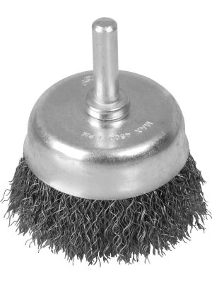 C330 - Carda circular ondulada alambre delgado 3" x 0.30 mm con zanco 1/4" Foy