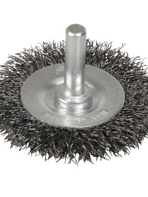 C331 - Carda copa ondulada alambre fino 2" x 0.17 mm con zanco 1/4" Foy