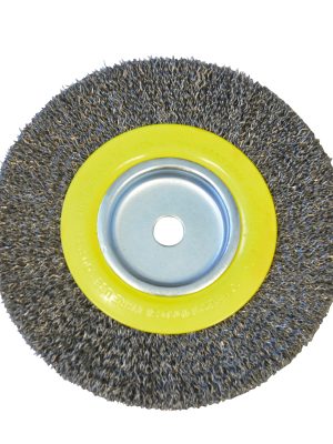 C540 - Carda circular ondulada alambre delgado para esmeril 6" x 1-1/8" eje 1/2" Surtek