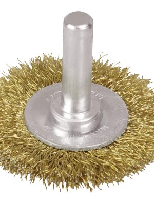 C546 - Carda circular ondulada alambre fino 1-1/2" x 0.17 mm con zanco 1/4" Surtek