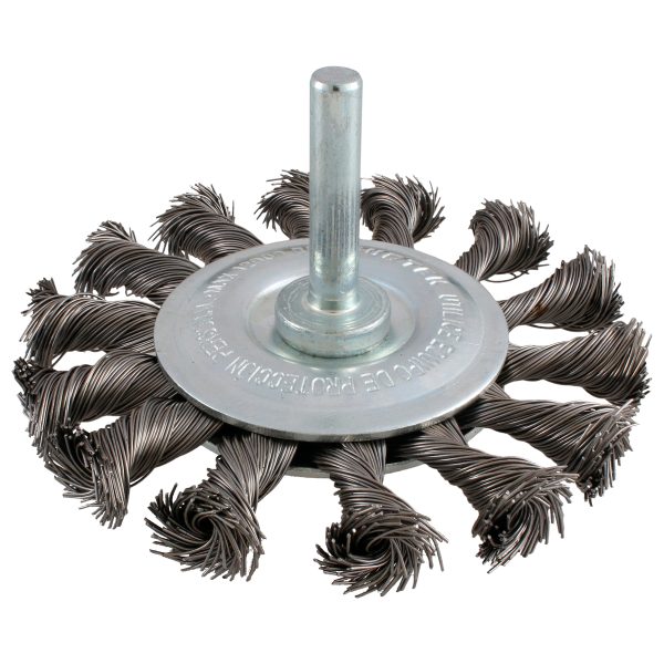 C566.jpg C566 - Carda circular trenzada alambre delgado 3" x 0.30 mm con zanco 1/4" Surtek