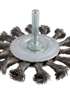 C569 - Carda circular trenzada alambre grueso 3" x 0.50 mm con zanco 1/4" Surtek