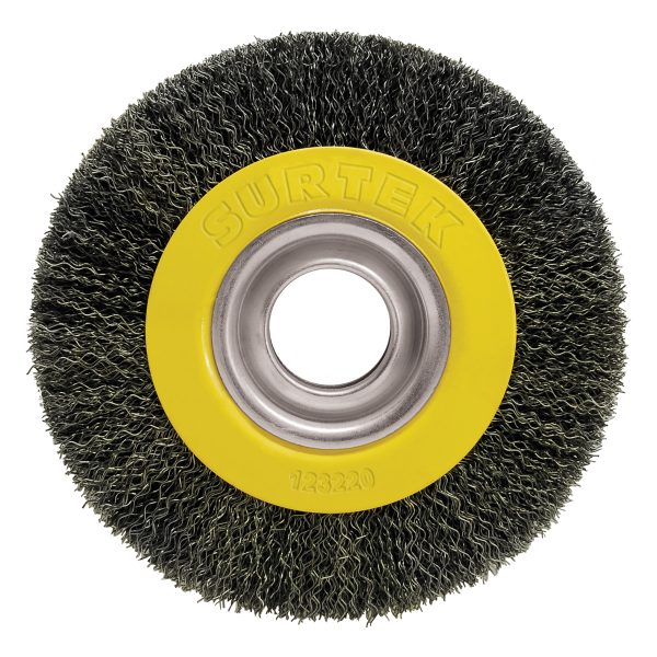 C593 - Carda circular ondulada alambre delgado para esmeril 6" x 0.30 mm multi eje Surtek
