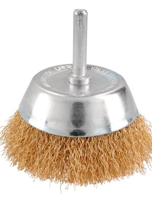 C844.jpg C844 - Carda copa ondulada alambre delgado 3/4" x 0.30 mm con zanco 1/4" Urrea