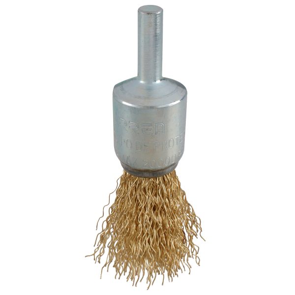 C845 - Carda copa ondulada alambre delgado 1" x 0.30 mm con zanco 1/4" Urrea