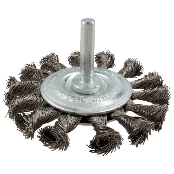 C852.jpg C852 - Carda circular trenzada alambre grueso 3" x 0.50 mm con zanco 1/4" Urrea