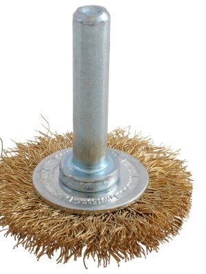 C855.jpg C855 - Carda circular ondulada alambre fino 2" x 0.17 mm con zanco 1/4" Urrea