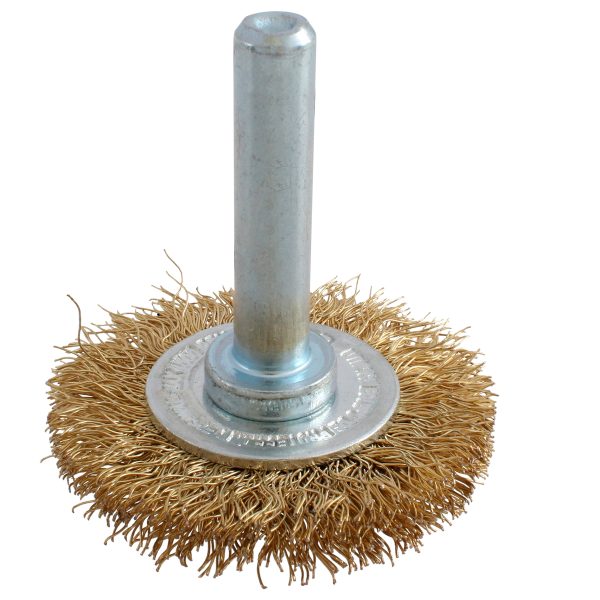 C855 - Carda circular ondulada alambre fino 2" x 0.17 mm con zanco 1/4" Urrea