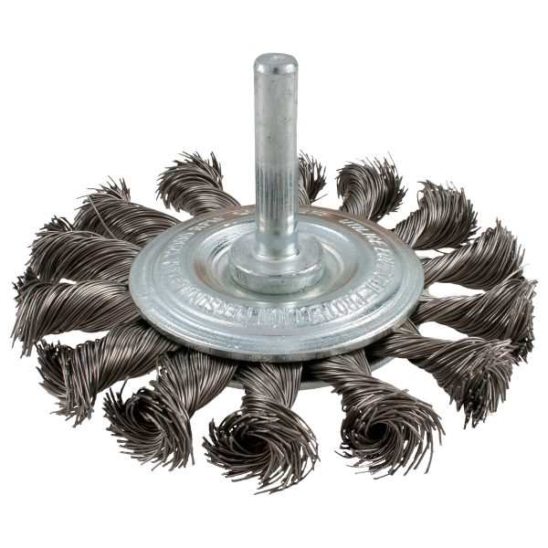 C960.jpg C960 - Carda circular trenzada alambre delgado de acero inoxidable 3" x 0.35 mm con zanco 1/4" Urrea