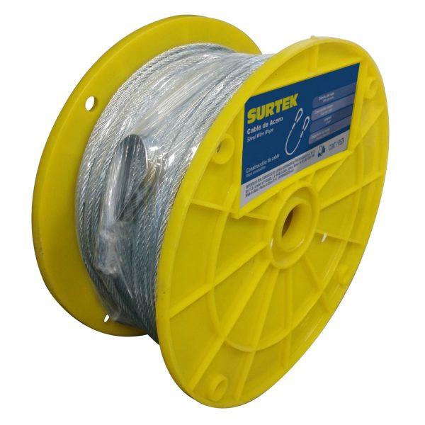 CA213.jpg CA213 - Cable de acero con guardacabo 3/32" x 76 m construcción de 7 x 19 Surtek